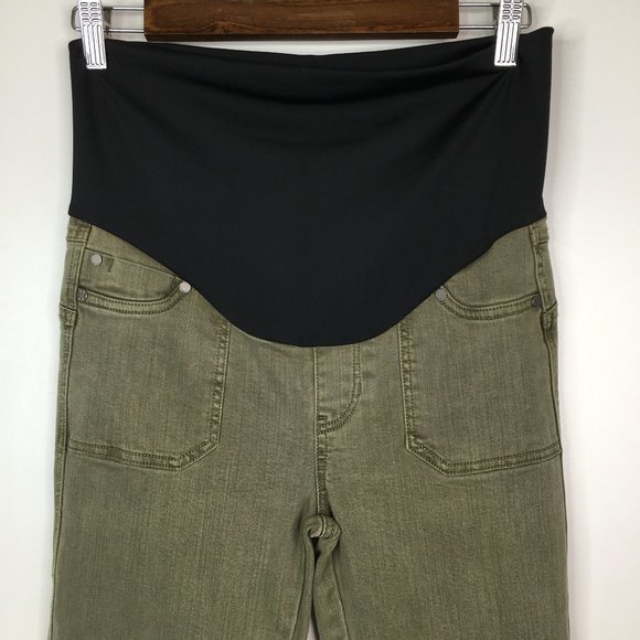 Liverpool Maternity Olive Denim Ankle Cargo Pants - Picture 2 of 9